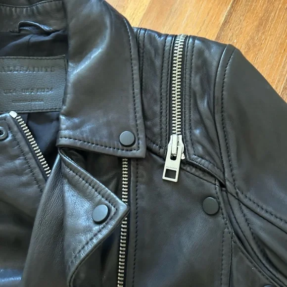 ALLSAINTS Black 100% Leather Biker jacket - Picture 5 of 8